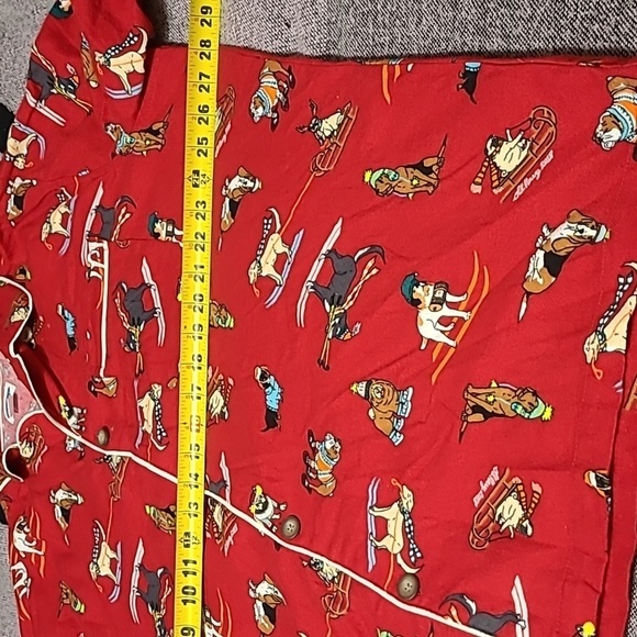 OLD NAVY Pajamas, XXL, 2018 Dogs, Red, 2pc, Top & Pants, Flannel - Picture 12 of 16